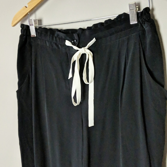 Aritzia Wilfred Silk Black Marais Cropped Pant M - Picture 6 of 7